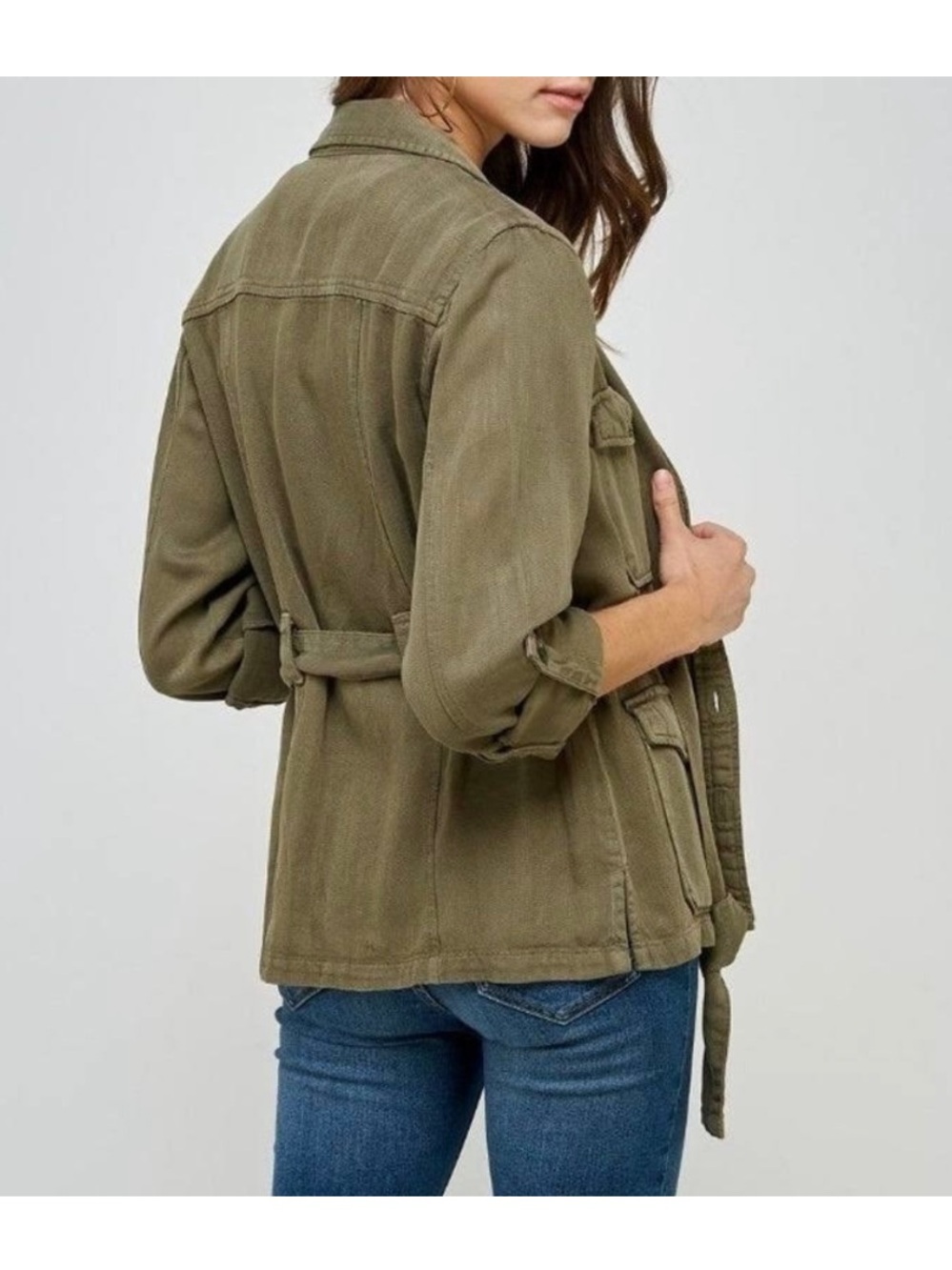 ALTAR’D STATE • Olive Green Utility Jacket - Women's Casual Button Down Jacket - Picture 3 of 8